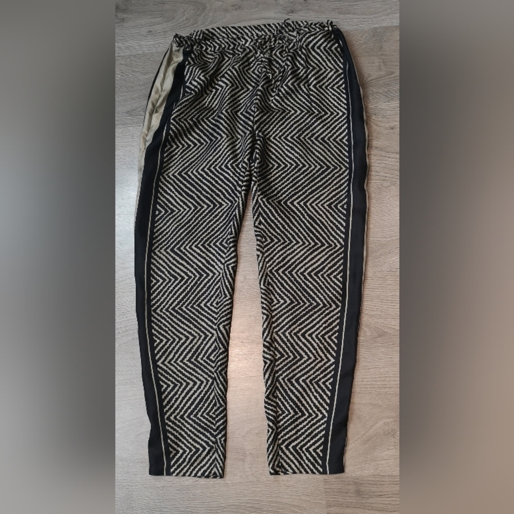 Y2k Vintage Elizabeth & James Ethnic Printed Satin Drawstring Waist Pajama Pant